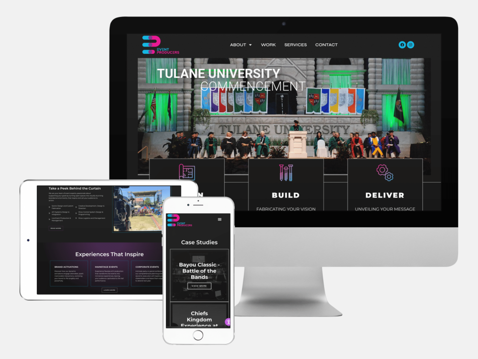 Event Producers website design